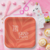 Helder Sinaasappel Eenvoudig Afstudeerder Partij m Papieren Bordje (Feest)