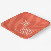 Helder Sinaasappel Eenvoudig Afstudeerder Partij m Papieren Bordje (Gebogen)