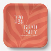 Helder Sinaasappel Eenvoudig Afstudeerder Partij m Papieren Bordje (Voorkant)