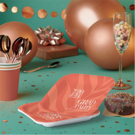 Helder Sinaasappel Eenvoudig Afstudeerder Partij m Papieren Bordje