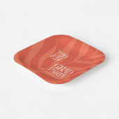 Helder Sinaasappel Eenvoudig Afstudeerder Partij m Papieren Bordje (Gebogen)