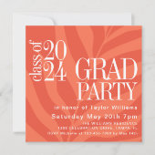 Helder Sinaasappel Eenvoudig Kleurrijk Afstudeerde Kaart (Voorkant)