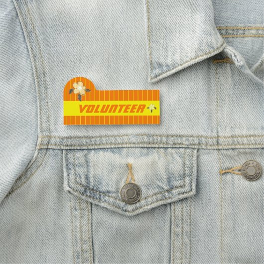 Helder Sinaasappel Eenvoudig lezen Vrijwilliger Naamplaatje (In situ)