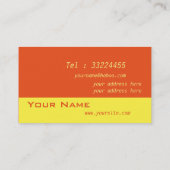 Helder sinaasappel en geel zigzags visitekaartje (Achterkant)