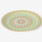 Helder Sinaasappel en groene zomercaleidoscoop Papieren Bordje (Gekanteld)