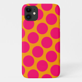 Helder Sinaasappel en Hot Pink Polka Dots Case-Mate iPhone Case