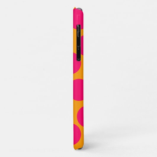 Helder Sinaasappel en Hot Pink Polka Dots Case-Mate iPhone Case (Achterkant/links)