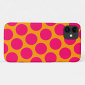 Helder Sinaasappel en Hot Pink Polka Dots Case-Mate iPhone Case (Achterkant (horizontaal))