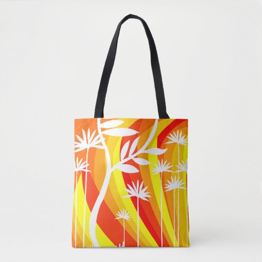 Helder Sinaasappel en wit Tote Bag (Voorkant)