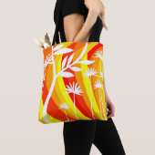Helder Sinaasappel en wit Tote Bag (Dichtbij)