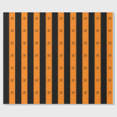 Helder Sinaasappel en zwart Halloween Striped Patt Cadeaupapier (Vlak)