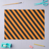 Helder Sinaasappel en zwart Halloween Striped Patt Tissuepapier (Craft)