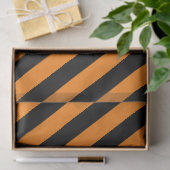 Helder Sinaasappel en zwart Halloween Striped Patt Tissuepapier (Geschenk)