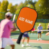 Helder sinaasappel- gepersonaliseerd pickleball paddle