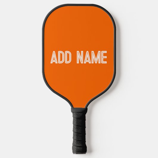 Helder sinaasappel- gepersonaliseerd pickleball paddle (Voorkant)