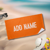 Helder sinaasappel- gepersonaliseerd strandlaken
