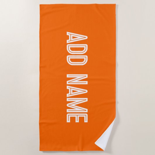 Helder sinaasappel- gepersonaliseerd strandlaken (Voorkant)