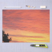 Helder Sinaasappel gloeiende bewolkte zonsondergan Tissuepapier (Craft)