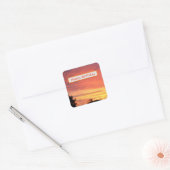 Helder Sinaasappel gloeiende bewolkte zonsondergan Vierkante Sticker (Envelop)