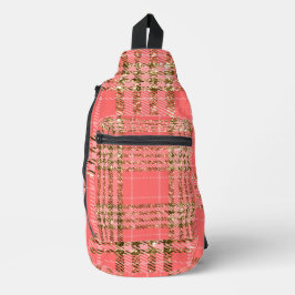 HELDER SINAASAPPEL & GOUDEN GLITTER LOOK PLAID PAT SLING BAG