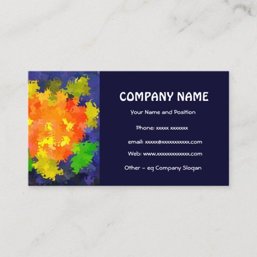 Helder Sinaasappel, groen, marineblauw Visitekaart Visitekaartje (Voorkant)