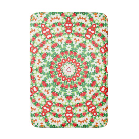 Helder Sinaasappel Groen Modieuze Bandana Shawl Badmat (Voorkant Verticaal)