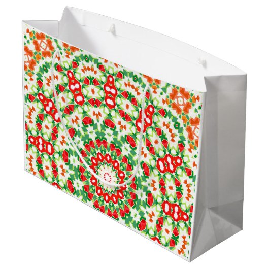 Helder Sinaasappel Groen Modieuze Bandana Shawl Groot Cadeauzakje (Achterkant Gekanteld)