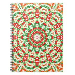 Helder Sinaasappel Groen Modieuze Bandana Shawl Notitieboek