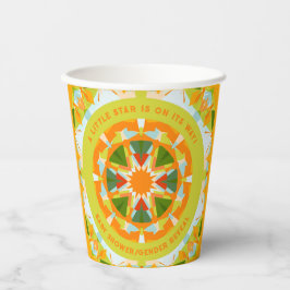 Helder Sinaasappel Groene Ster Baby Girl's Boy's S Papieren Bekers