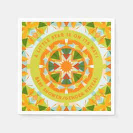 Helder Sinaasappel Groene Ster Baby Girl's Boy's S Servet