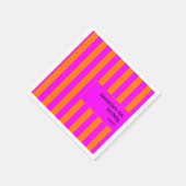 Helder Sinaasappel Hot Pink Stripe 21e Verjaardag Servet (Hoek)