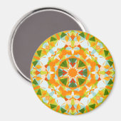 Helder Sinaasappel Levendige Groene Ster Boho Maxi Magneet (Voorkant / Achterkant)