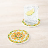 Helder Sinaasappel Levendige Groene Ster Boho Maxi Zandsteen Onderzetter (Zijkant)