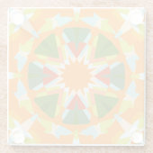 Helder Sinaasappel Levendige Groene Ster Kitsch Ec Glazen Onderzetter (Achterkant)