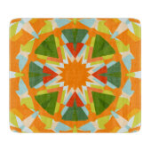 Helder Sinaasappel Levendige Groene Ster Kitsch Ec Snijplank (Voorkant)