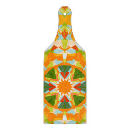 Helder Sinaasappel Levendige Groene Ster Kitsch Ec Snijplank