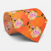 Helder sinaasappel met roze stropdas (Opgerold)