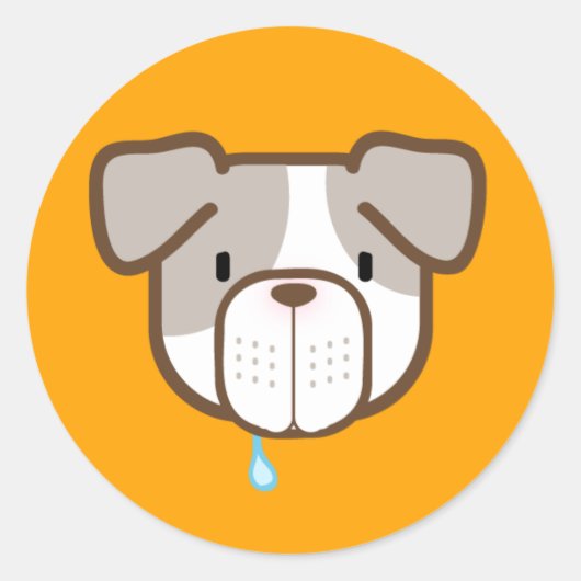 Helder Sinaasappel Otisu Pit Bull Sticker (Voorkant)