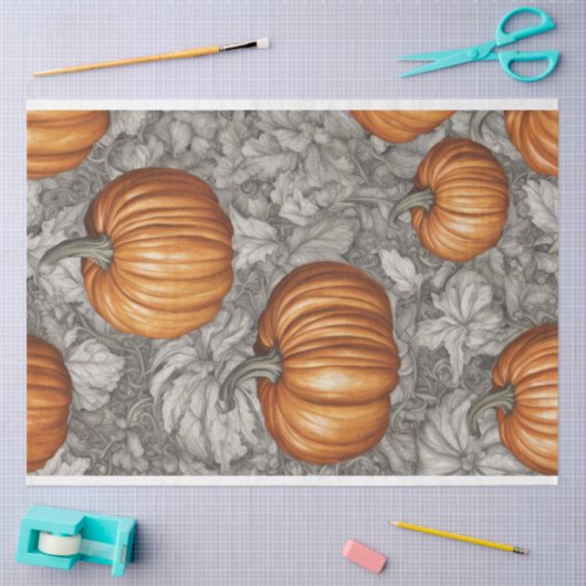 Helder Sinaasappel pompoen Halloween Decoupage Tissuepapier (Craft)