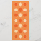 Helder Sinaasappel Retro Zomerbruiloft Menu (Achterkant)