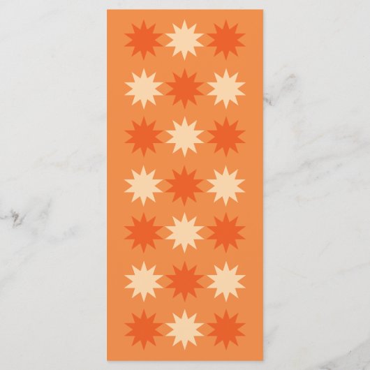 Helder Sinaasappel Retro Zomerbruiloft Menu (Achterkant)