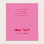 Helder Sinaasappel Roze Modern Bold Salon Hair Sty Visitekaartje (Buitenkant ongevouwen)