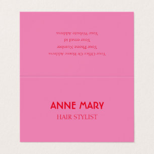 Helder Sinaasappel Roze Modern Bold Salon Hair Sty Visitekaartje