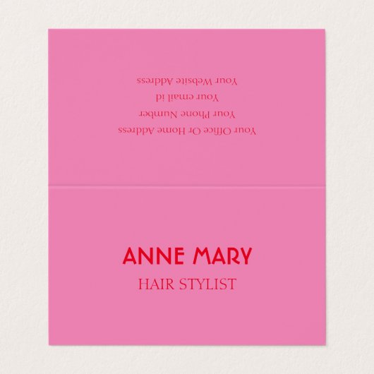 Helder Sinaasappel Roze Modern Bold Salon Hair Sty Visitekaartje (Buitenkant ongevouwen)