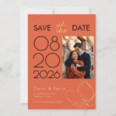 Helder sinaasappel Verona zonsondergang Foto bruil Save The Date (Voorkant)