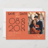 Helder sinaasappel Verona zonsondergang Foto bruil Save The Date (Voorkant)