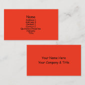 helder sinaasappel visitekaartje (Voorkant / Achterkant)