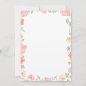 Helder Sinaasappel  Waterverf Bloemenuitnodiging Kaart (Achterkant)