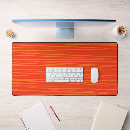 Helder Sinaasappel Wild Striped Desk Mat Pad (Kantoor 1)