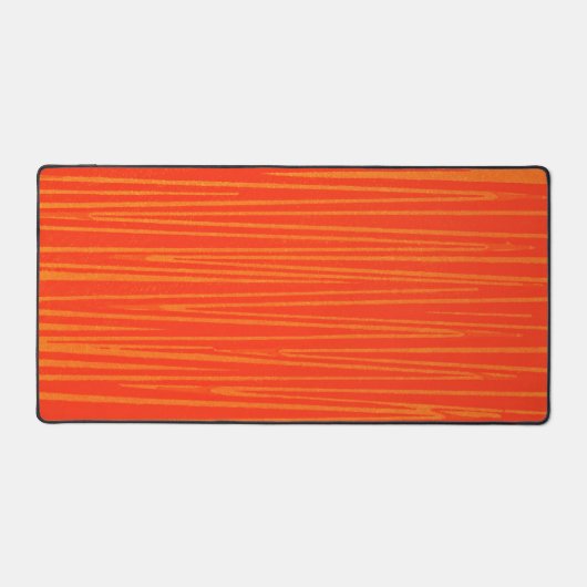 Helder Sinaasappel Wild Striped Desk Mat Pad (Voorkant)